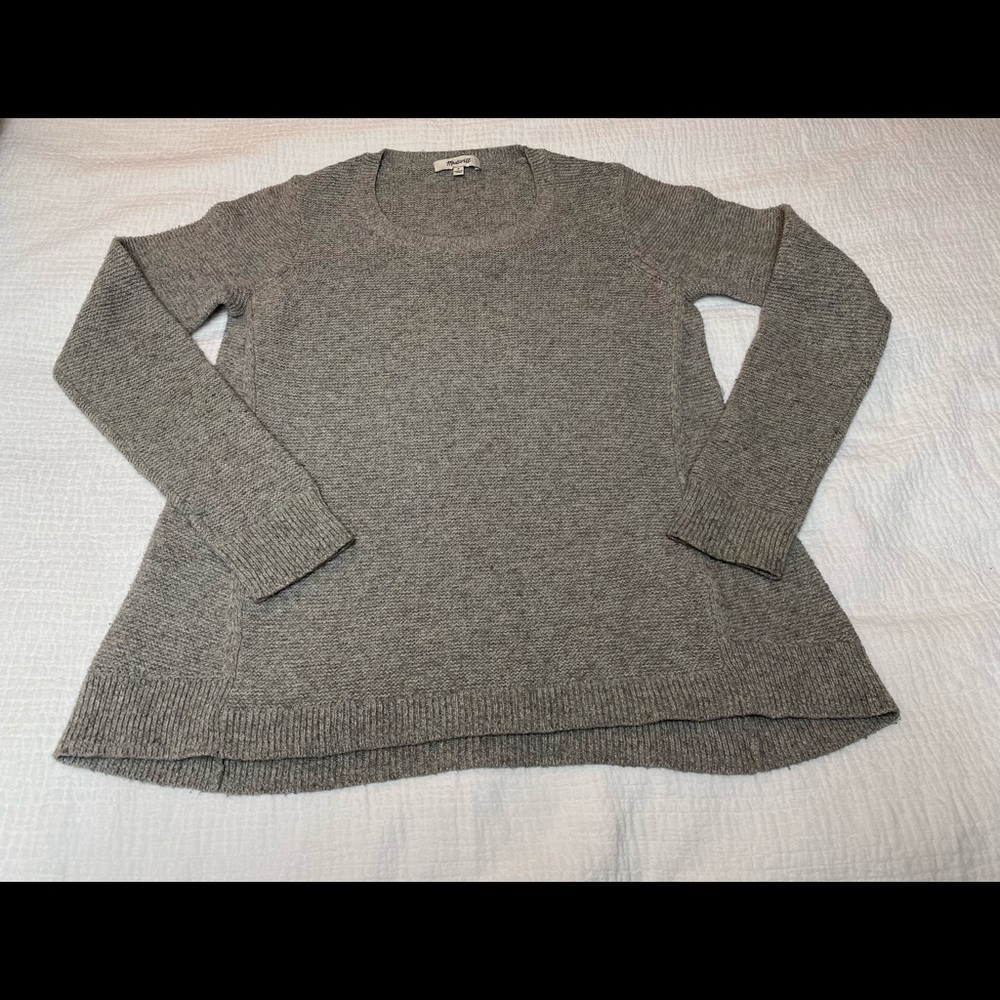 Madewell Scoop Neck Grey Knit Sweater Small